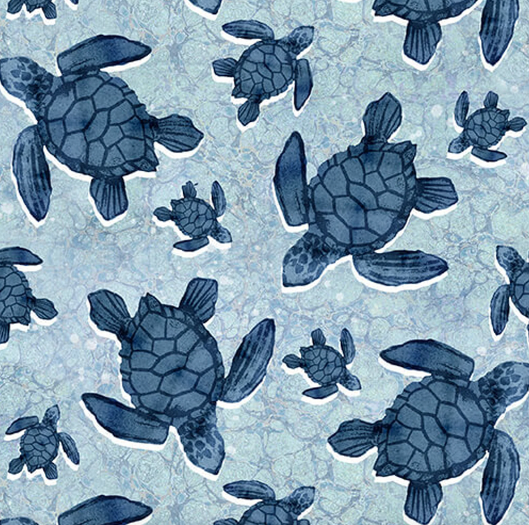Blank Quilting Seaside Serenity Turtles Lt. Blue Fabric By The Yard Blank Quilting Seaside Serenity Turtles Lt. Blue Fabric By The Yard