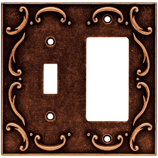 Brainerd 64248 Sponged Copper French Lace Single Switch / GFCI Cover Plate
