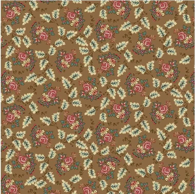 Henry Glass Lille Floral Leaf Caramel Fabric By The Yard Henry Glass Lille Floral Leaf Caramel Fabric By The Yard