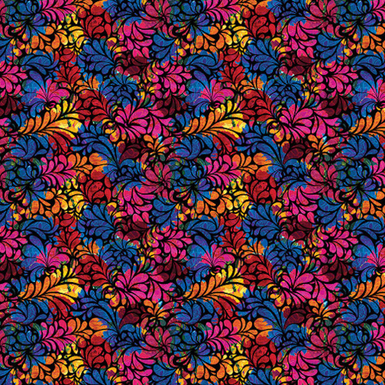 Blank Quilting Mariposa Dance Marble Texture Black Cotton Fabric By The Yard