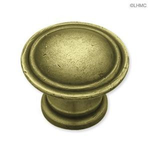 PN0408C-ABT Antique Tumbled Brass 1 1/8"  Cabinet Drawer Knob
