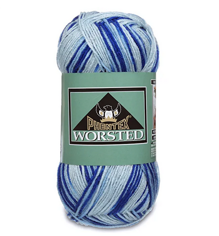Phentex Worsted Ombre Acrylic Big Ball Got The Blues Knitting & Crochet Yarn