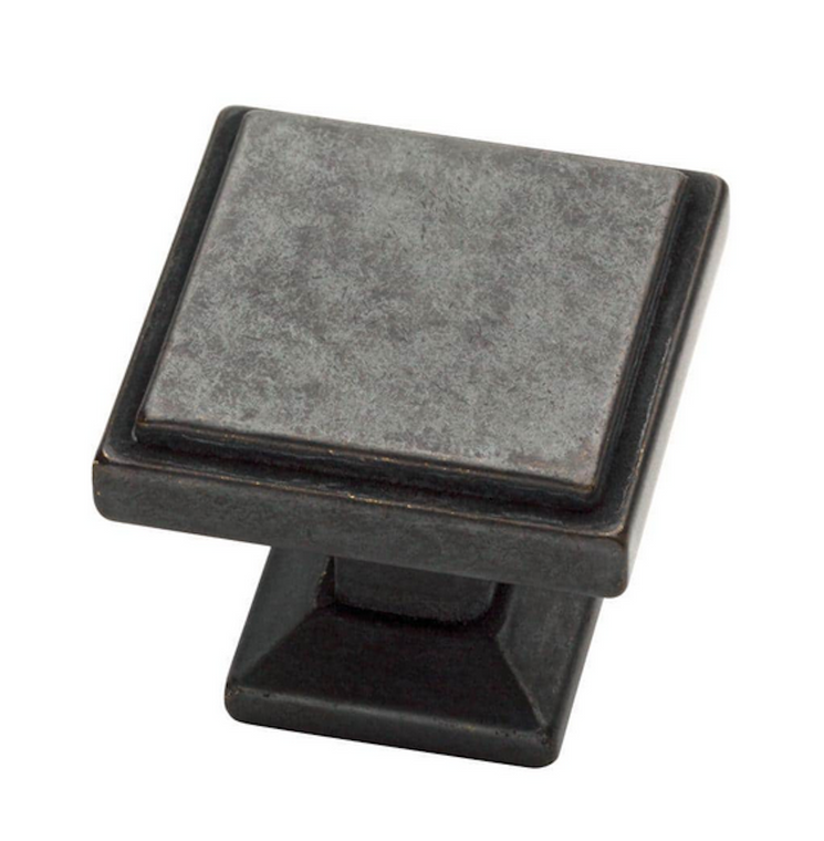 Liberty P37502C-SI 28mm 1 1/8" Classic Square Cabinet Knob Soft Iron Finish