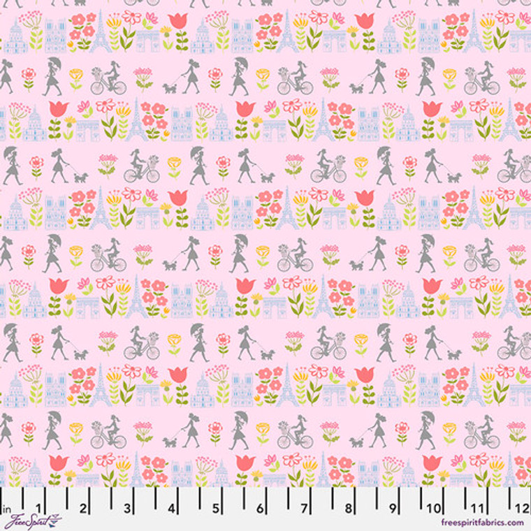 Anne Keenan Higgins Bonjour Paris Enchante Blush Cotton Fabric by The Yard Anne Keenan Higgins Bonjour Paris Enchante Blush Cotton Fabric by The Yard