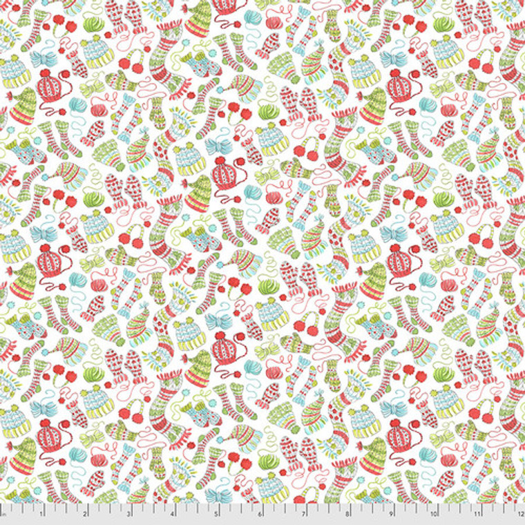 Anne Keenan Higgins Calendar Girls Wooly Winter White Fabric by The Yard Anne Keenan Higgins Calendar Girls Wooly Winter White Fabric by The Yard