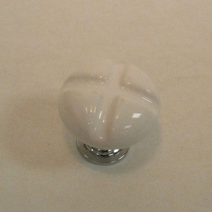 PN1710-CRW 1 5/16" White Ceramic w/ X Design Drawer Cabinet Pull Knob