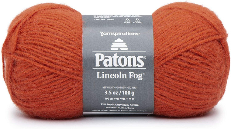Patons Lincoln Fog Brick Red Wool Blend Knitting & Crochet Yarn