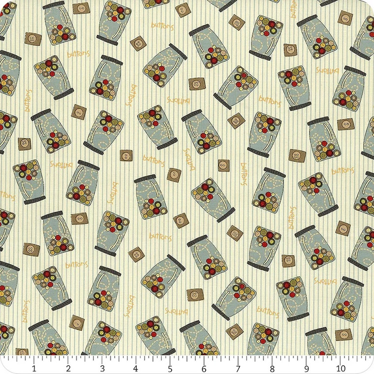 Henry Glass S Is For Sew Button Jars Cream Cotton Fabric By Yard Henry Glass S Is For Sew Button Jars Cream Cotton Fabric By Yard