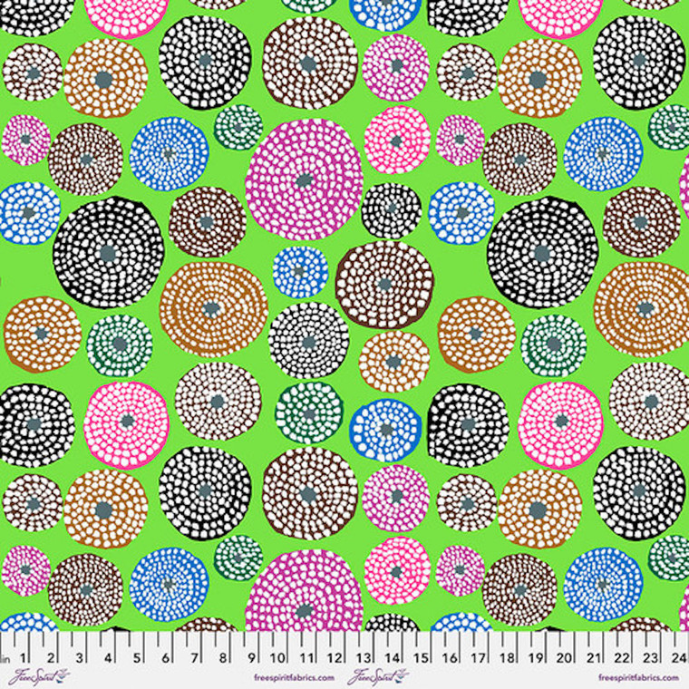 Free Spirit Kaffe Fassett Disks Lime Cotton Fabric By The Yard