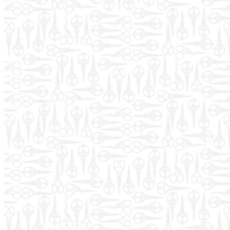 Blank Quilting Handmade With Love Scissors White Cotton Fabric By The Yard