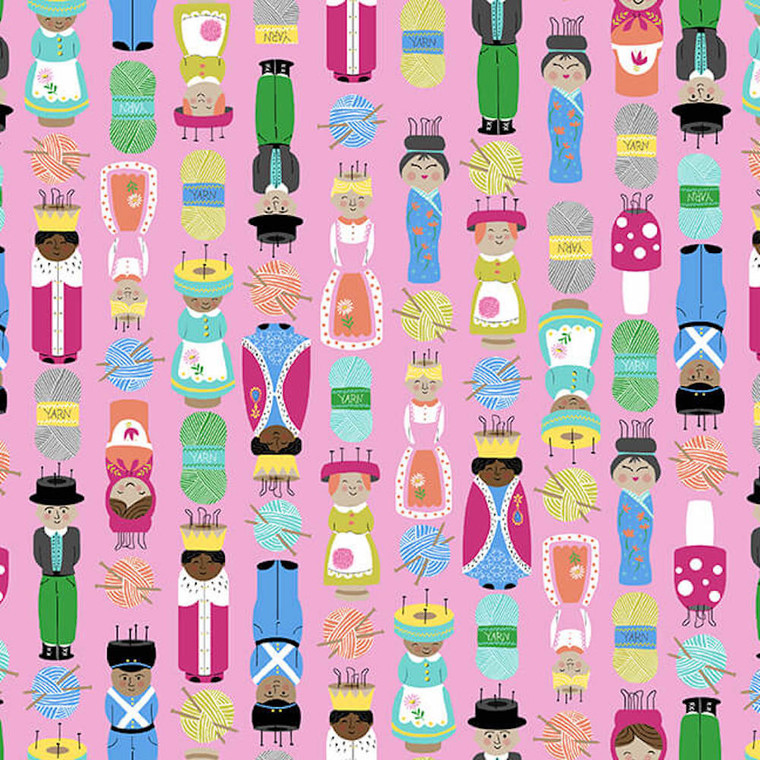 Blank Quilting Handmade With Love Yarn Spools Pink Cotton Fabric By The Yard Blank Quilting Handmade With Love Yarn Spools Pink Cotton Fabric By The Yard