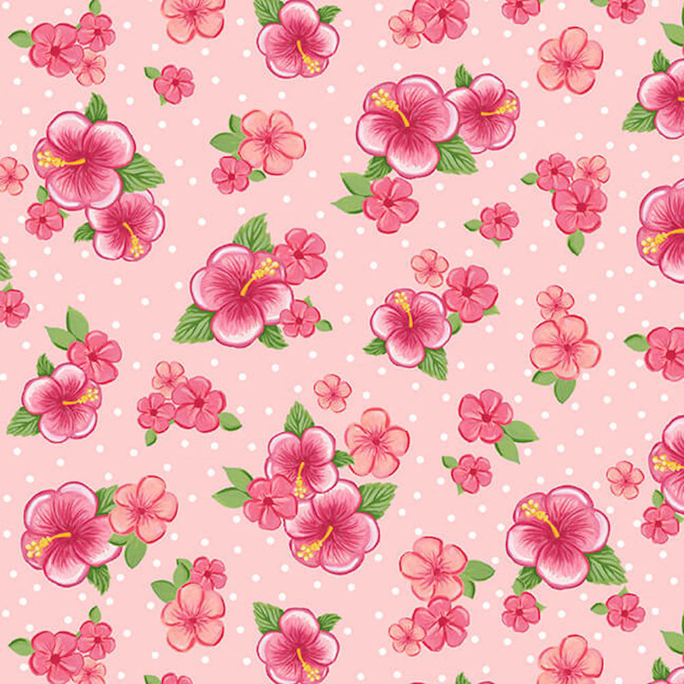 Blank Quilting Let's Flamingle Hibiscus Lt Pink Cotton Fabric By The Yard Blank Quilting Let's Flamingle Hibiscus Lt Pink Cotton Fabric By The Yard