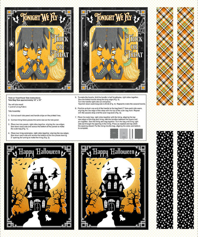 Henry Glass Nights of Olde Salem Glow 36" Tote Bag Fabric By The Panel Henry Glass Nights of Olde Salem Glow 36" Tote Bag Fabric By The Panel