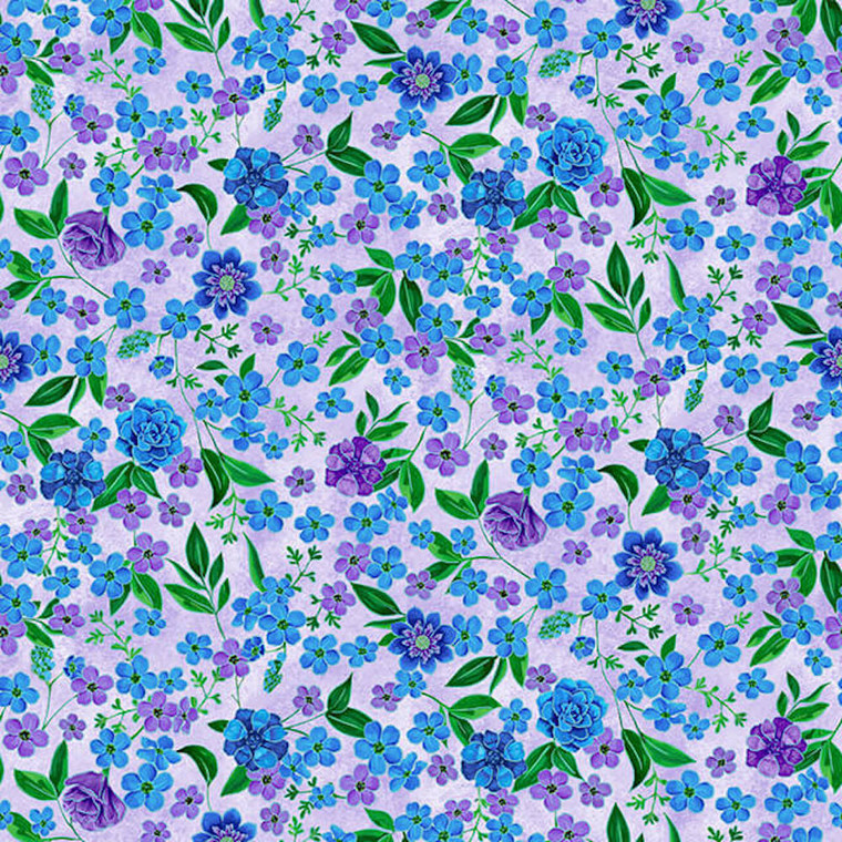 Blank Quilting Luna Garden Small Floral Lt Purple Cotton Fabric By The Yard Blank Quilting Luna Garden Small Floral Lt Purple Cotton Fabric By The Yard