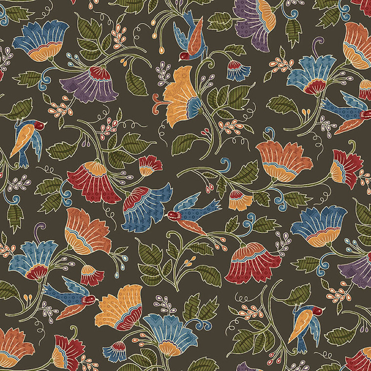 Blank Quilting Ashton Collection Lg Floral Brown Cotton Fabric By The Yard