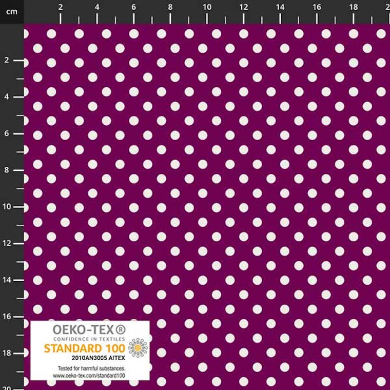 Stof European Essentials Big Dots Fuchsia Cotton Fabric By The Yard