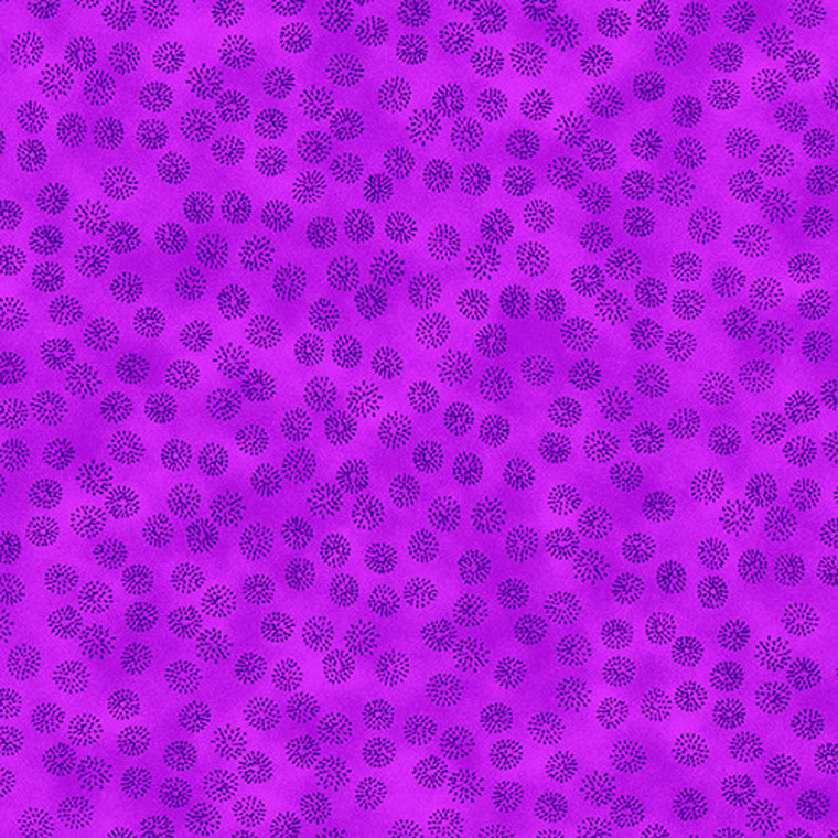 Stof European Quilters Coordinates Dotted Flowers Purple Cotton Fabric By The Yard