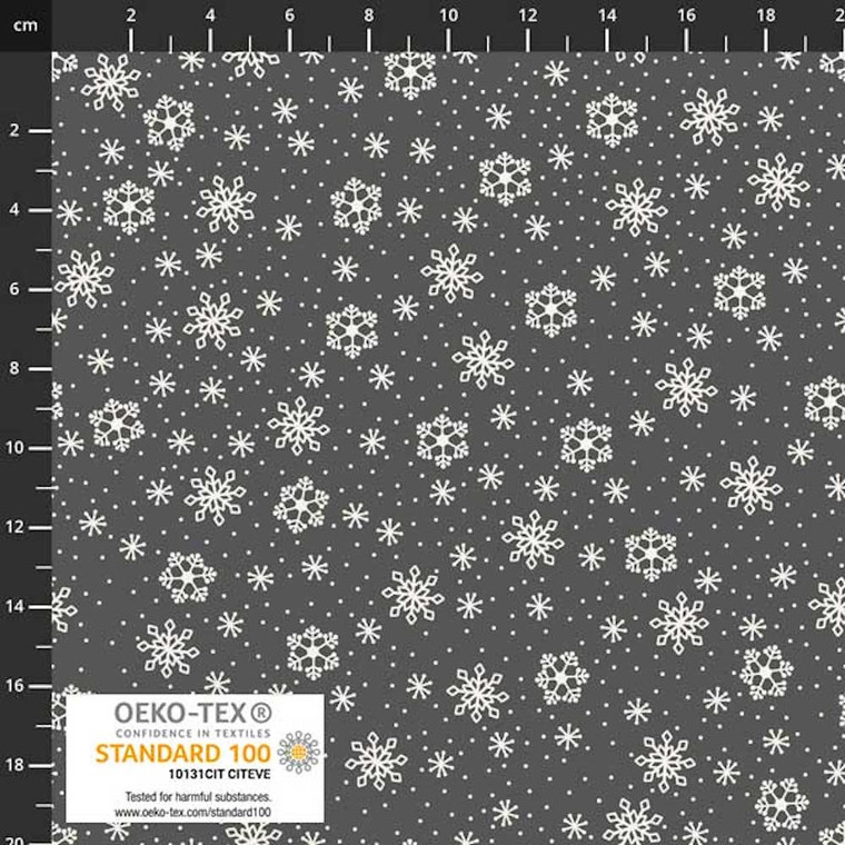 Stof European Quilting Winter Pingos Snowflakes & Dots Grey Fabric By The Yard Stof European Quilting Winter Pingos Snowflakes & Dots Grey Fabric By The Yard