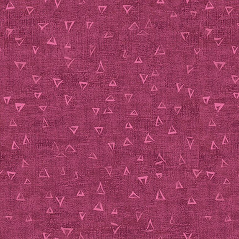 Stof European Basically Triangles Fuchsia Quilting Cotton Fabric By The Yard