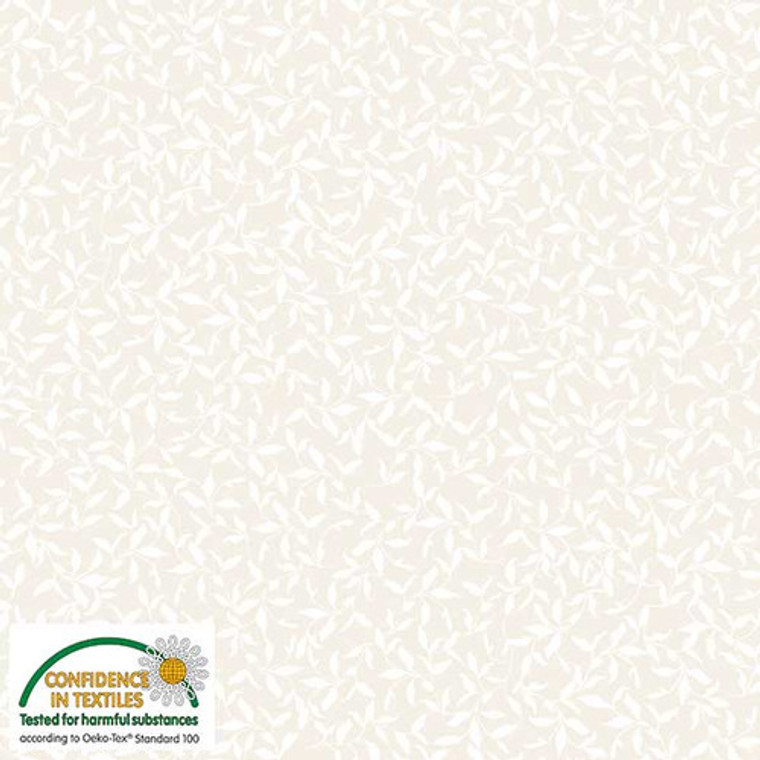 Stof European Neutral Notes Leaves Vanilla Quilting Cotton Fabric By The Yard Stof European Neutral Notes Leaves Vanilla Quilting Cotton Fabric By The Yard