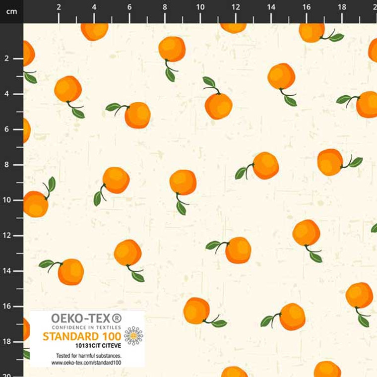 Stof European Citronella Bloom Oranges White Quilting Cotton Fabric By The Yard Stof European Citronella Bloom Oranges White Quilting Cotton Fabric By The Yard
