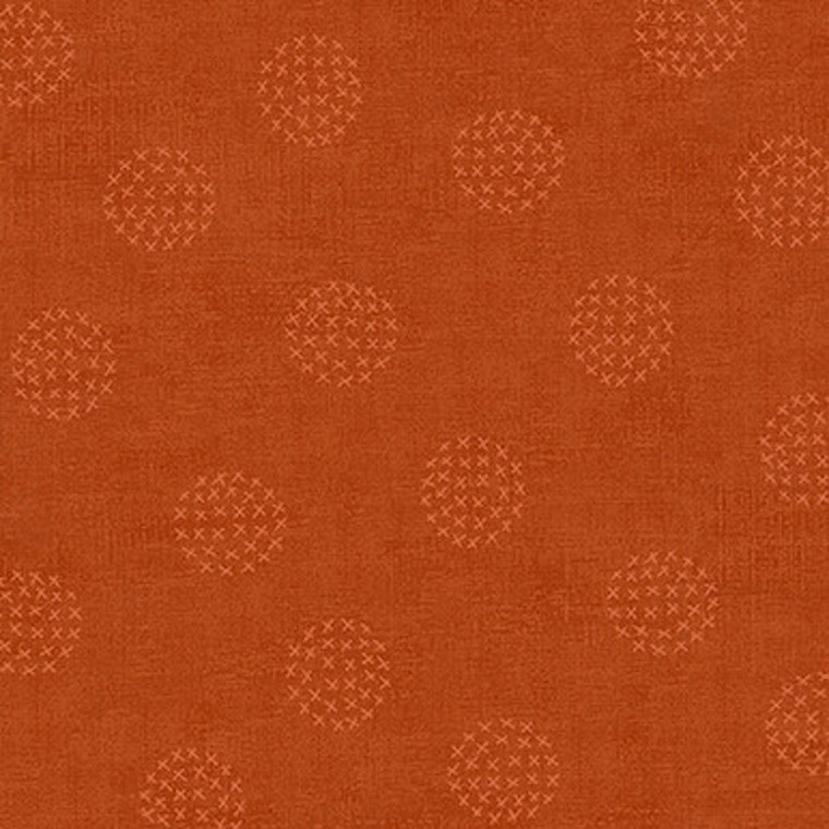 Stof European Basically Dots Formed By Crosses Cognac Cotton Fabric By The Yard