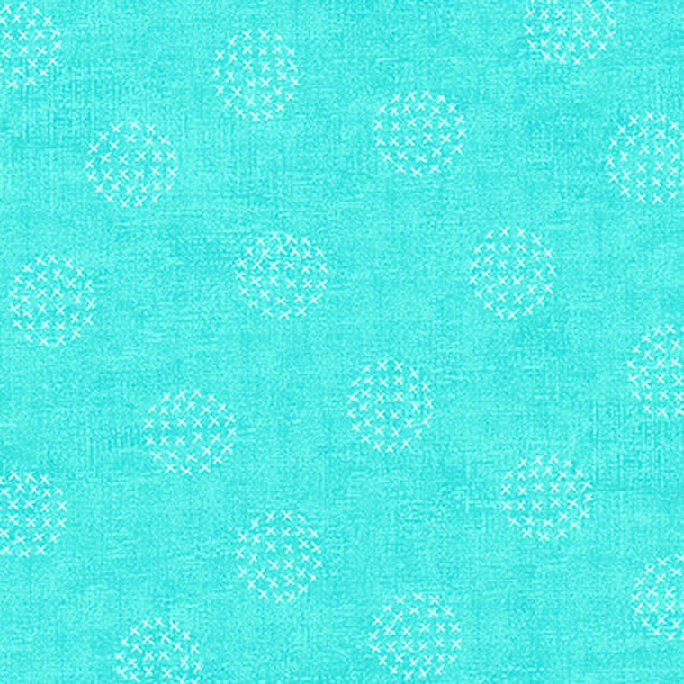 Stof European Basically Circles Formed of Crosses Aqua Quilting Cotton Fabric By The Yard Stof European Basically Circles Formed of Crosses Aqua Quilting Cotton Fabric By The Yard