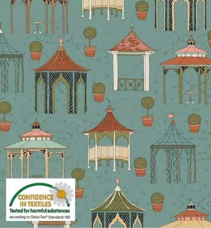Stof European Step Over My Doorstep Pavillions Green Cotton Fabric By The Yard Stof European Step Over My Doorstep Pavillions Green Cotton Fabric By The Yard