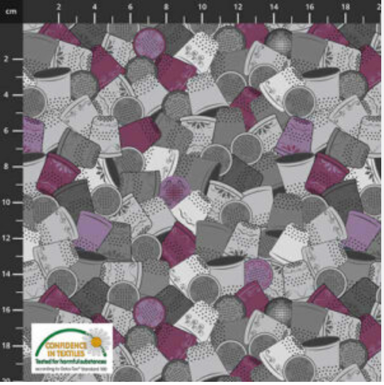 Stof European Sew Sew Sew It Thimbles Purple Cotton Quilting Fabric By The Yard Stof European Sew Sew Sew It Thimbles Purple Cotton Quilting Fabric By The Yard