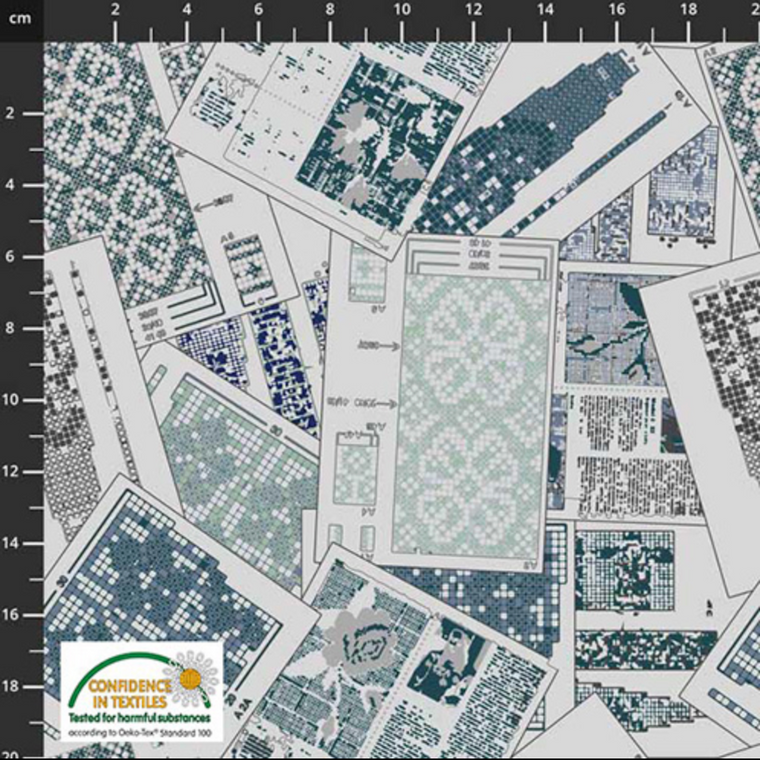 Stof European Knitting Nook Knitting Patterns Grey Cotton Fabric By The Yard Stof European Knitting Nook Knitting Patterns Grey Cotton Fabric By The Yard