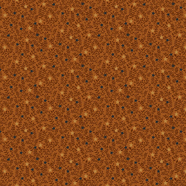 Henry Glass Cavalier Crows Star Vines Pumplin Cotton Fabric By The Yard