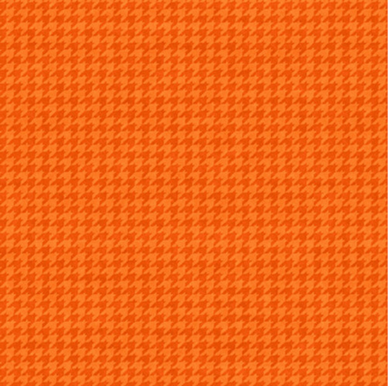 Henry Glass Houndstooth Basics Tangerine Cotton Fabric By The Yard