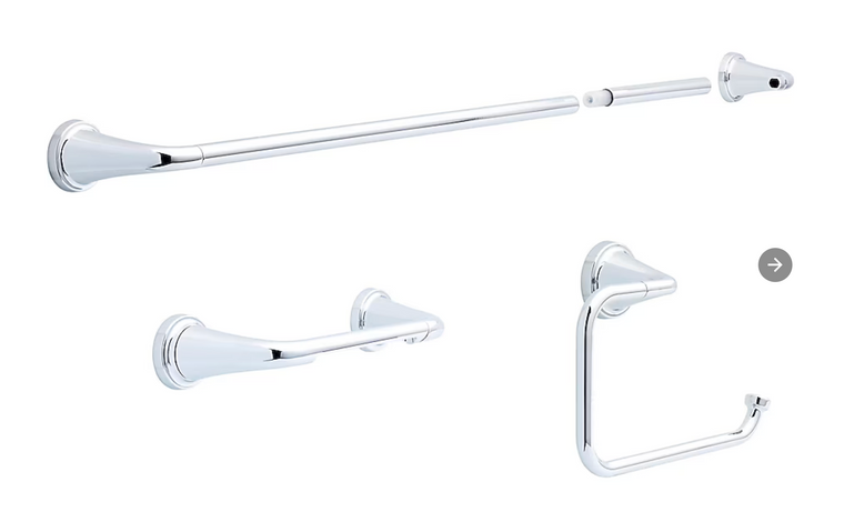 Delta LRK63-PC Larkin Bath 3 Piece Towel Bar Set Polished Chrome Finish