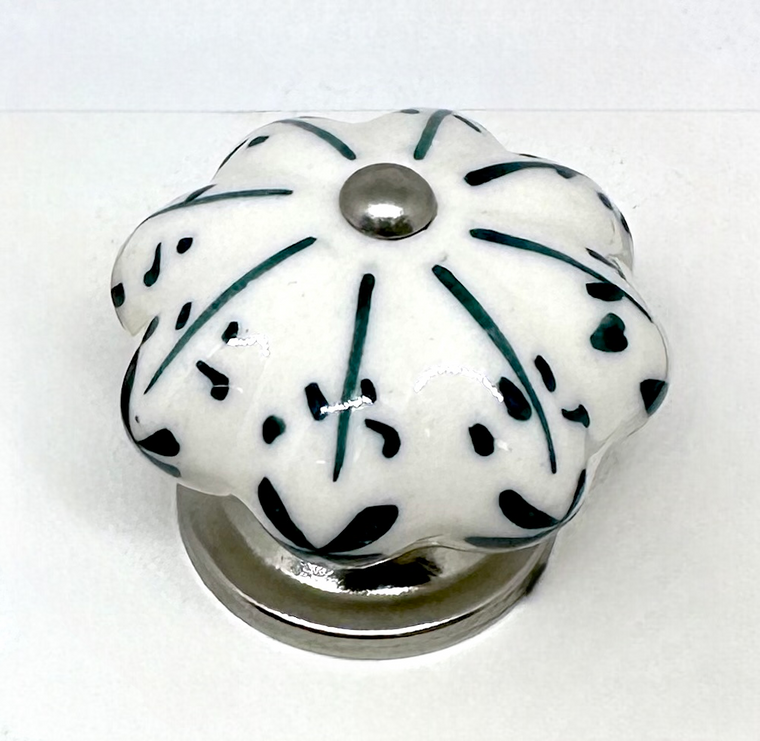 Franklin Brass P41749F-DT 1 3/4" Dark Teal Boho Floral Melon Cabinet Knob 4 Pack