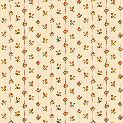 Henry Glass Hello Fall Bud Stripe Cream Cotton Fabric By The Yard