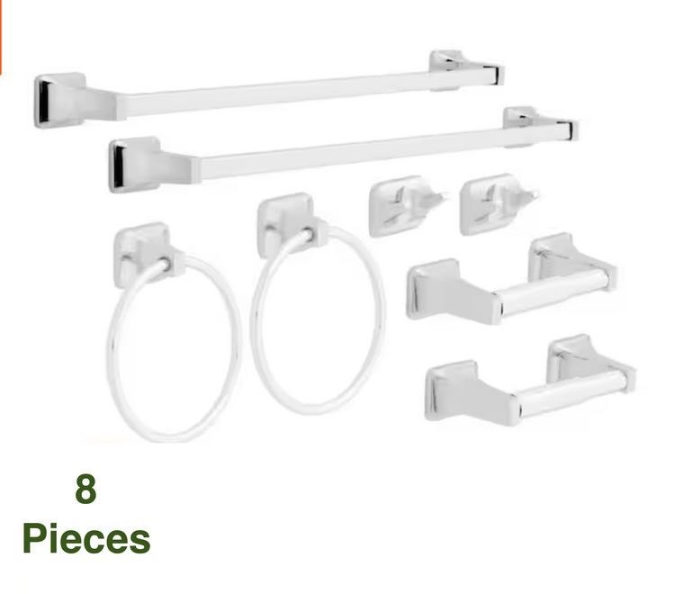 Franklin Brass Futura Bath Accessory 4-Piece Set Chrome Finish 2 Pack