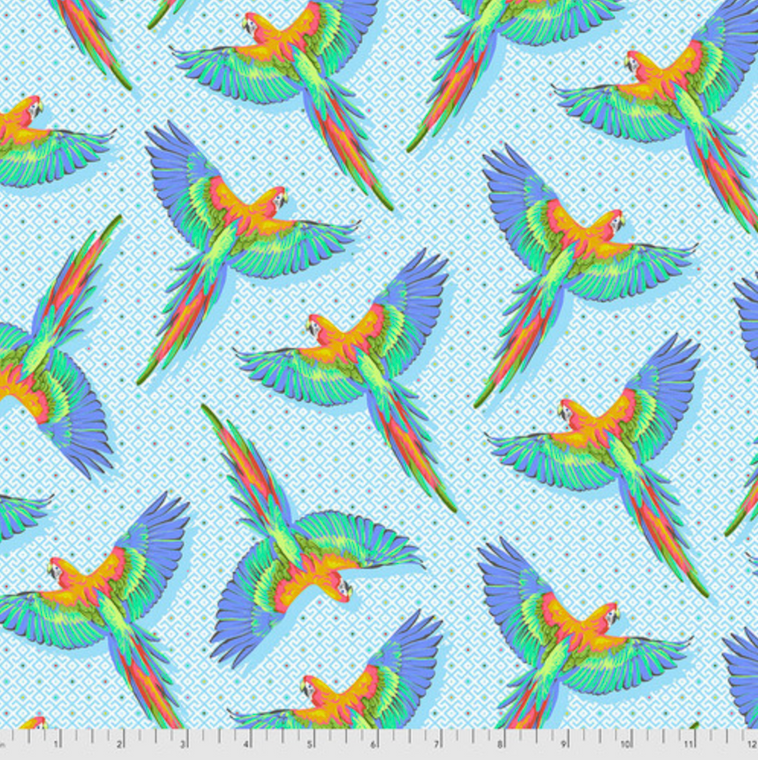 Free Spirit Tula Pink PWTP170 Daydreamer Macaw Ya Later Cloud Cotton Fabric By Yd Free Spirit Tula Pink PWTP170 Daydreamer Macaw Ya Later Cloud Cotton Fabric By Yd