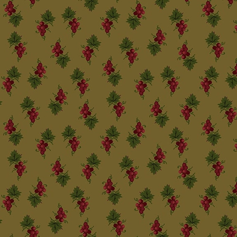 Henry Glass Scraps Of Kindness Grape Clusters Olive Fabric By The Yard Henry Glass Scraps Of Kindness Grape Clusters Olive Fabric By The Yard