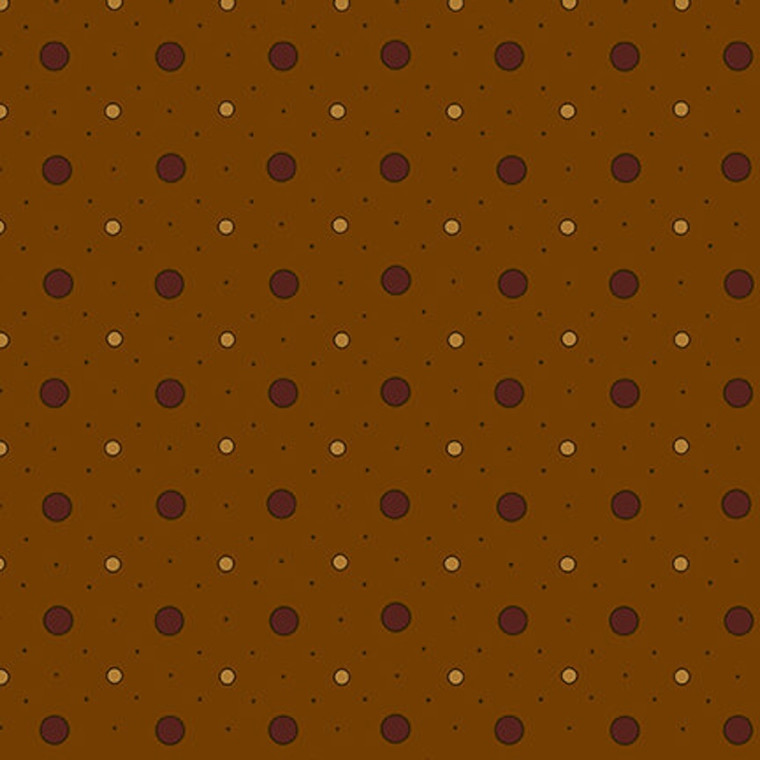 Henry Glass Chocolate Covered Cherries Dots Chestnut Cotton Fabric By Yard