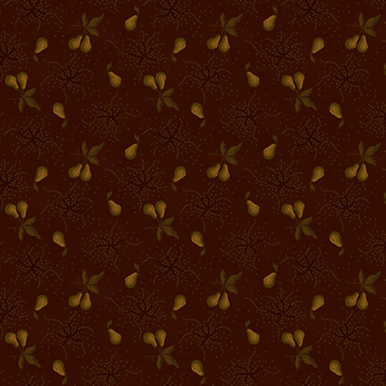 Henry Glass Chocolate Covered Cherries Pear Orchard Black Cherry Cotton Fabric By Yard