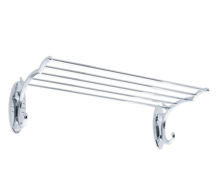 Ginger Bath Circe 20" Hotel Towel Shelf W/ Towel Hooks Polished Chrome Finish