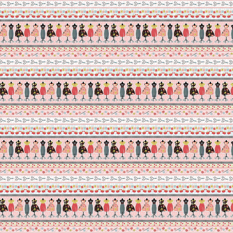 Studio E Love You Sew Border Stripe Multi Cotton Fabric By The Yard Studio E Love You Sew Border Stripe Multi Cotton Fabric By The Yard