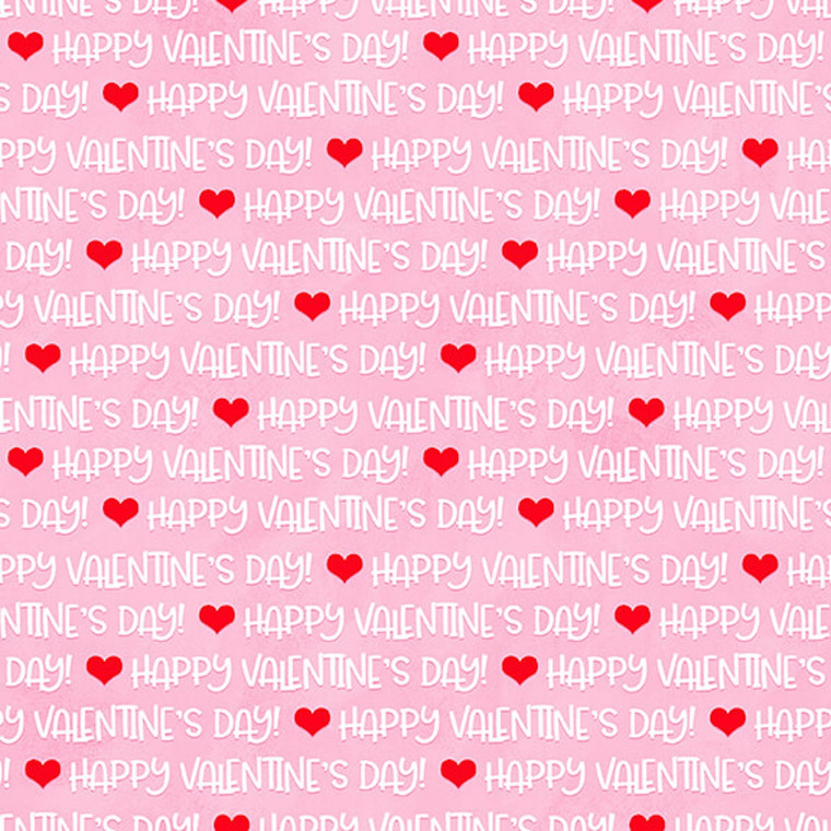 Henry Glass Gnomie Love Happy Valentine's Day Words Pink Cotton Fabric By The Yard Henry Glass Gnomie Love Happy Valentine's Day Words Pink Cotton Fabric By The Yard