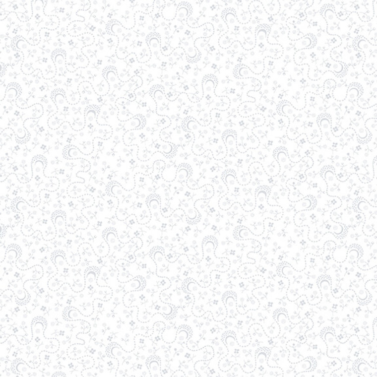 Henry Glass Quilters Flour IV Swirls & Tiny Flowers White Cotton Fabric By Yard