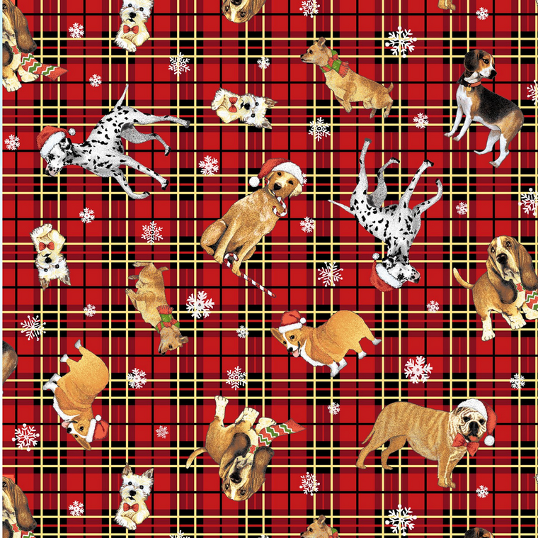 StudioE Snow Dog Express Tossed Snow dogs Red Fabric By The Yard StudioE Snow Dog Express Tossed Snow dogs Red Fabric By The Yard