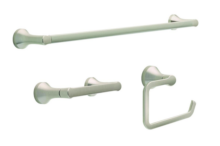 Delta Caffery 3 Piece Bath Towel Bar Accessory Set Brushed Nickel Finish
