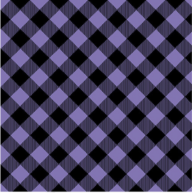 Henry Glass Priscilla's Pretty Plaids Bias 1/2" Check Purple Cotton Fabric By The Yard