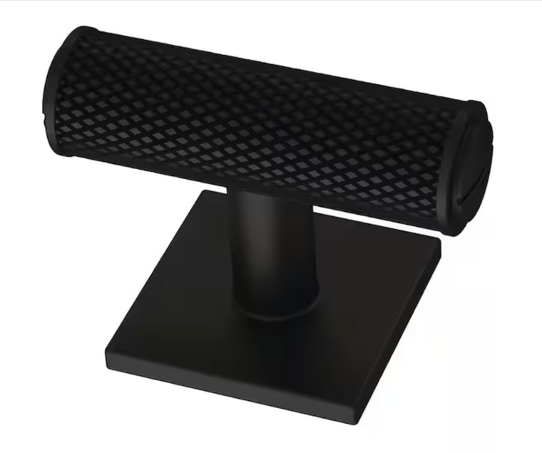 Liberty P40164C-FB 1 5/8" Knurled Industrial Cabinet Knob w/ Backplate Flat Black