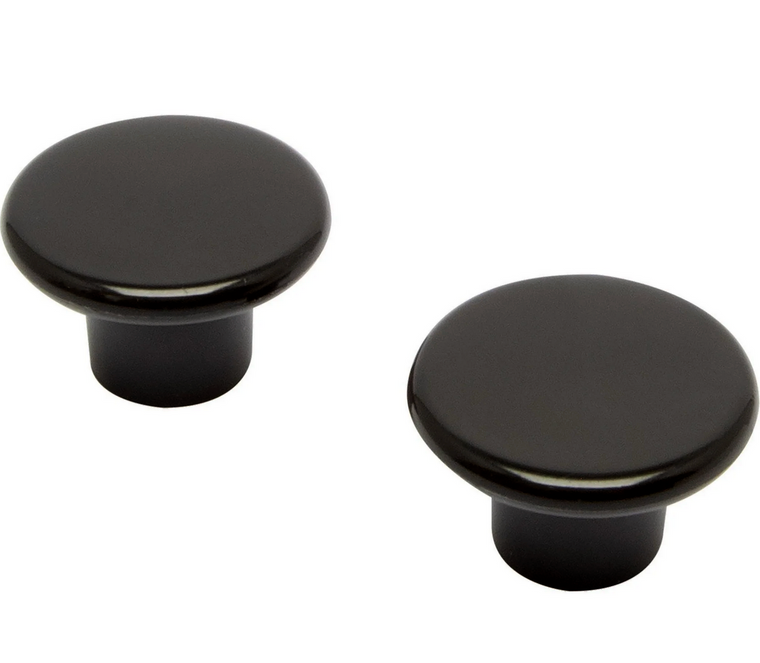 Mainstays P48628L-FB Flat Black 1 1/4" Plastic Cabinet Drawer Knob 2 Pack