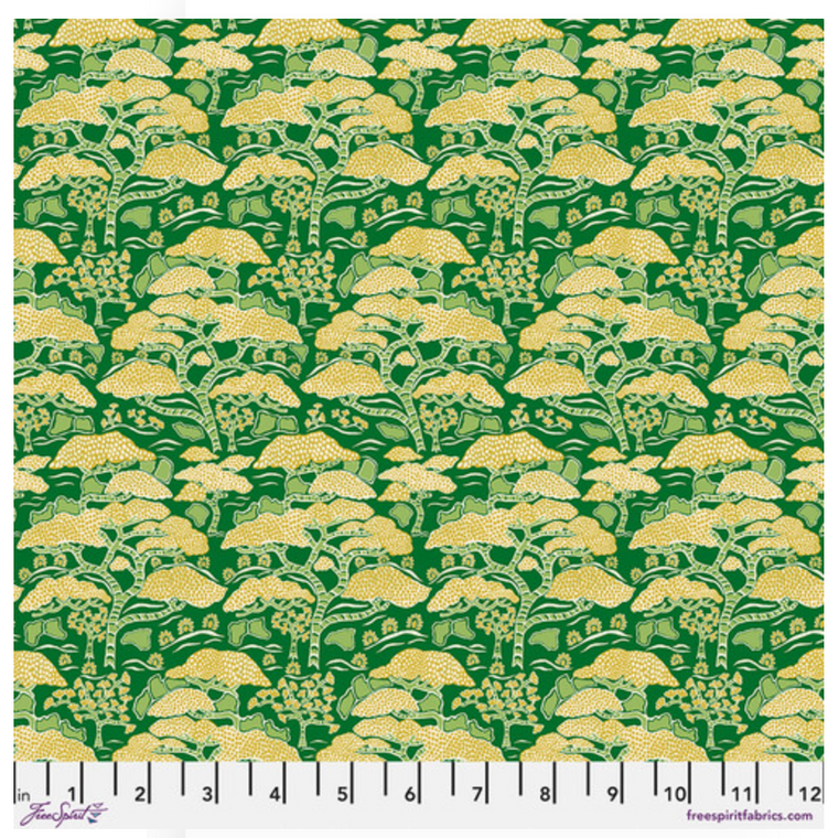 Free Spirit Sanderson Water Garden Bonsai & Ginko Green Fabric By The Yard Free Spirit Sanderson Water Garden Bonsai & Ginko Green Fabric By The Yard